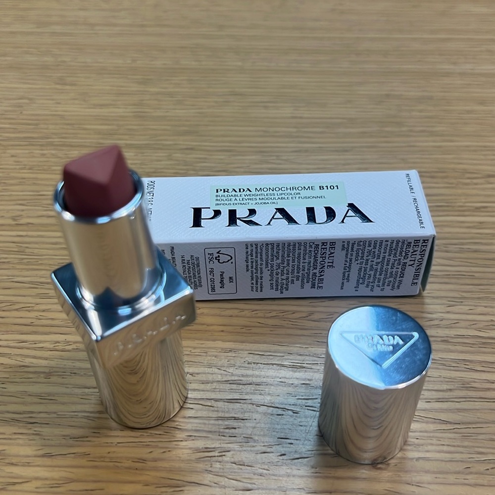 Prada monochrome soft matte lipstick b101 Tiepolo bnib